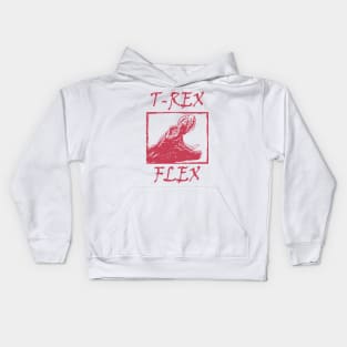 T-Rex Flex Dino Distressed Retro Red Kids Hoodie